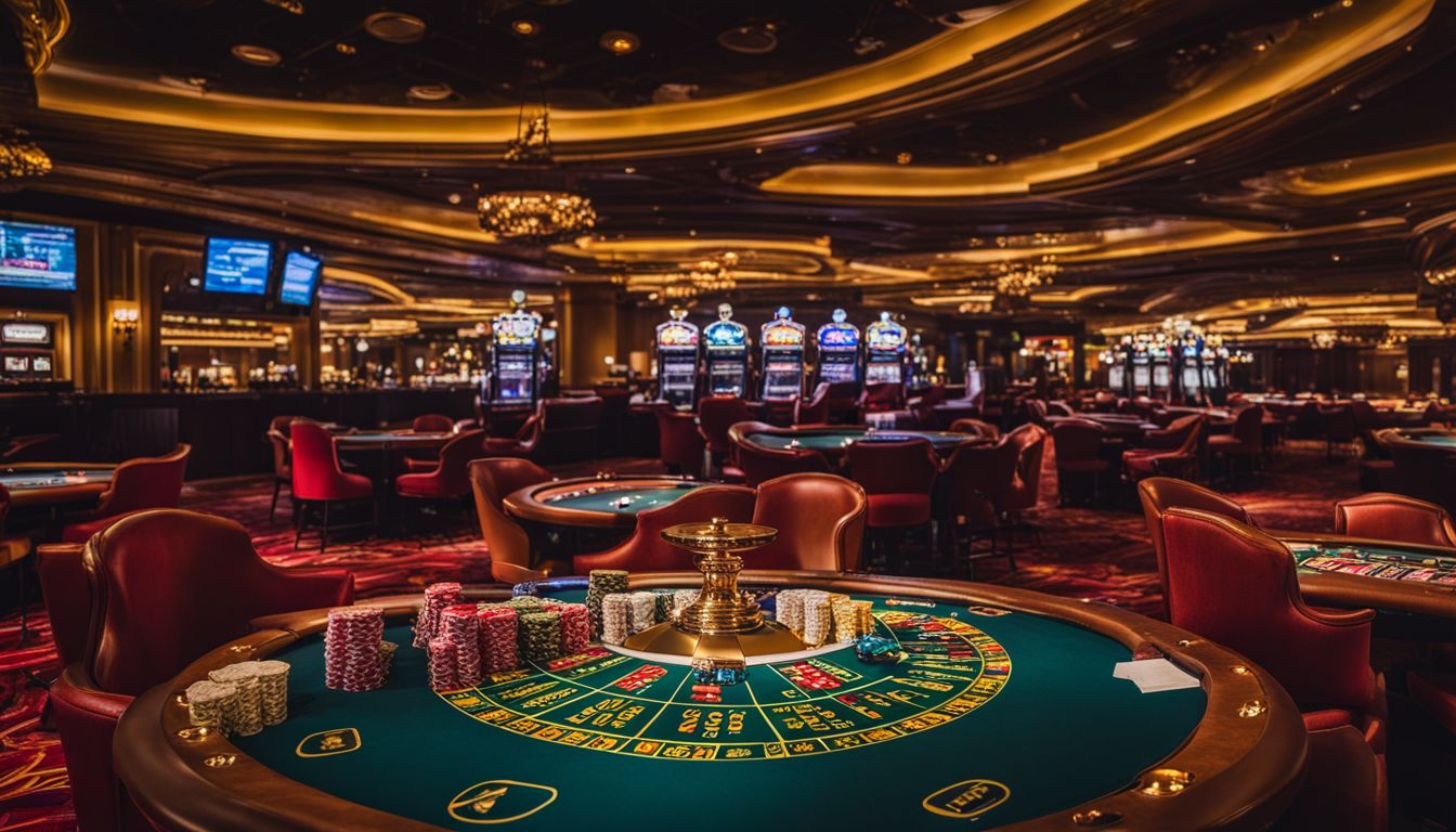 En tom svensk casinobord omgivet av internationella spelmarker.